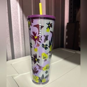 NEW venti Starbucks lilac floral tumbler
